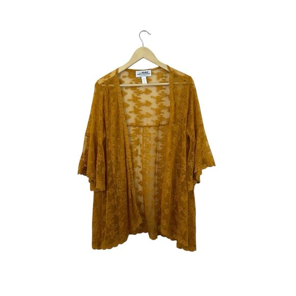 Back In The Saddle Medium Top Open Sheer Embroidered Lace Boho Western Womens - Picture 1 of 11